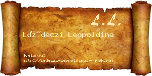 Lédeczi Leopoldina névjegykártya